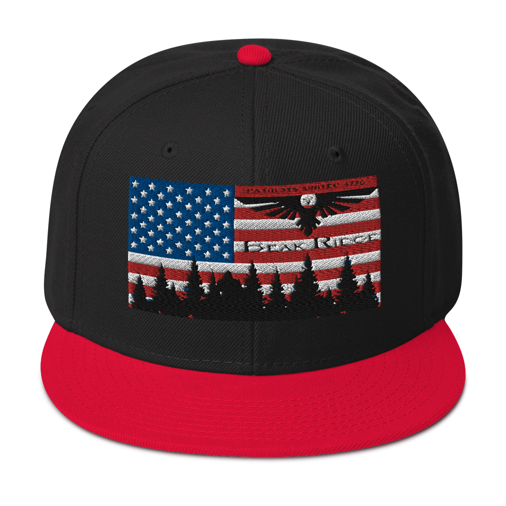 American Flag w/Scenery Snapback Hat