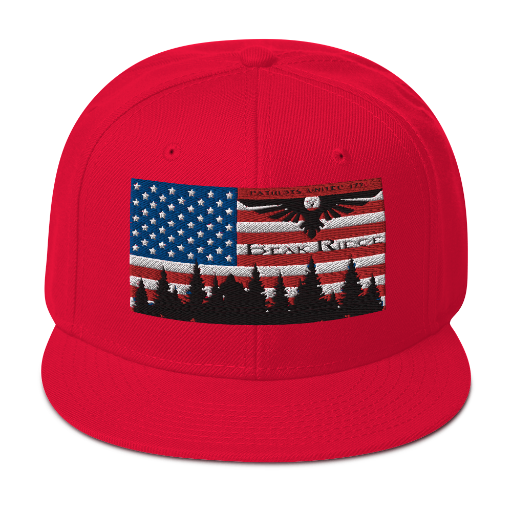 American Flag w/Scenery Snapback Hat